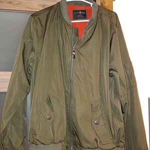 No Boundaries Olive Green Bomber Jacket